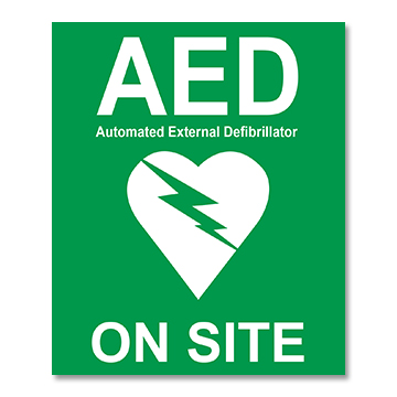 AED On Site Sticker 100 x 120 mm - LFA First Response
