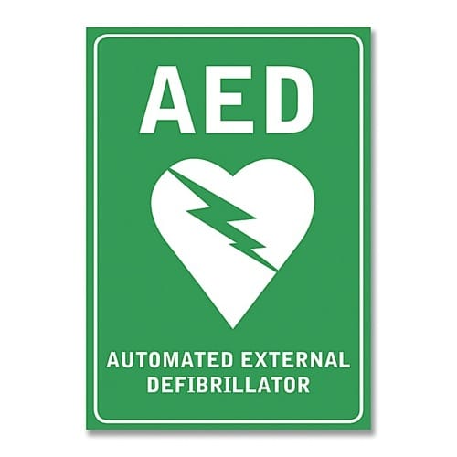 AED Wall Sign Adhesive Single - LFA First Response