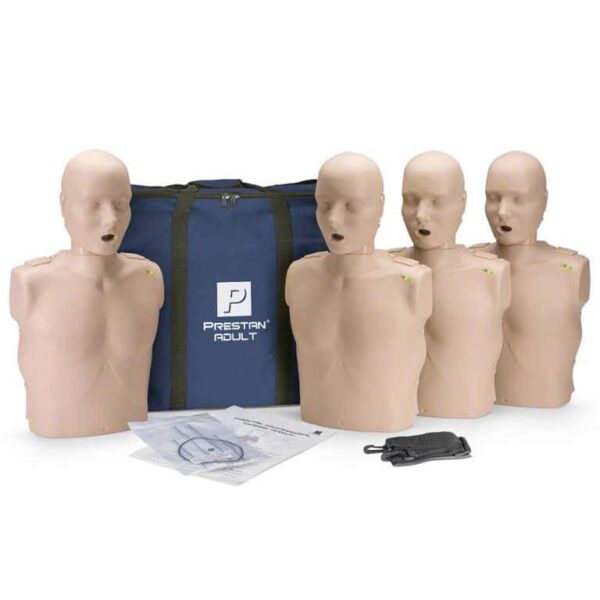 Prestan Adult CPR AED 4 Pack Manikins W CPR Monitor Medium Skin 768x768 1
