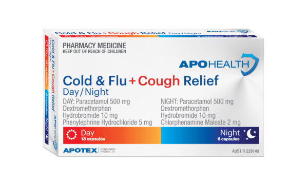 APOHEALTH Cold and Flu Cough Relief Day Night Capsules Pack 24