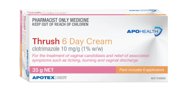 ApoHealth Clotrimazole Cream 6 Day 10mg 1% Tube 35mg (S3)