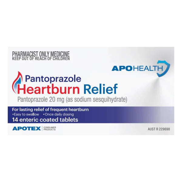 ApoHealth Pantoprazole Tab 20mg Blister Pack of 14 (Generic Heartburn)