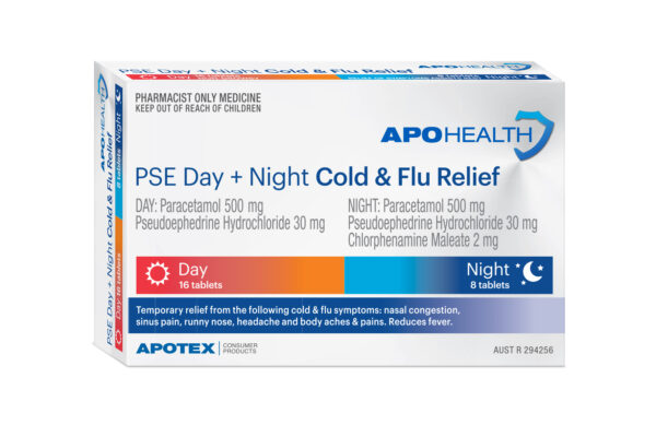 ApoHealth Cold & Flu Day/Night PSE Tabs Blister Pack 24