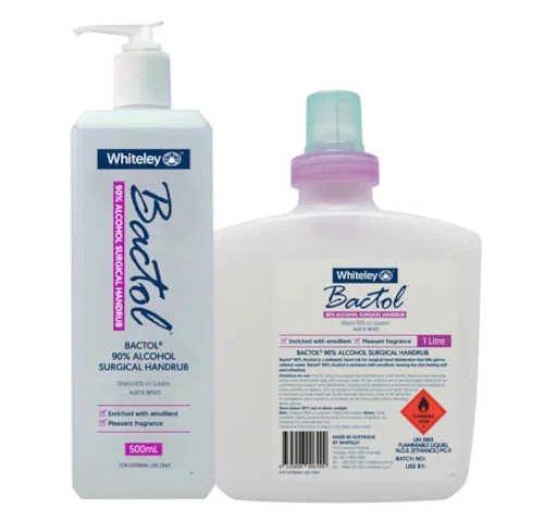 Bactol 90 alcohol surgical handrub 1L and 500mL